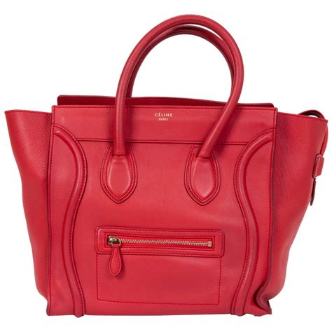 Leather handbag Celine Red in Leather 